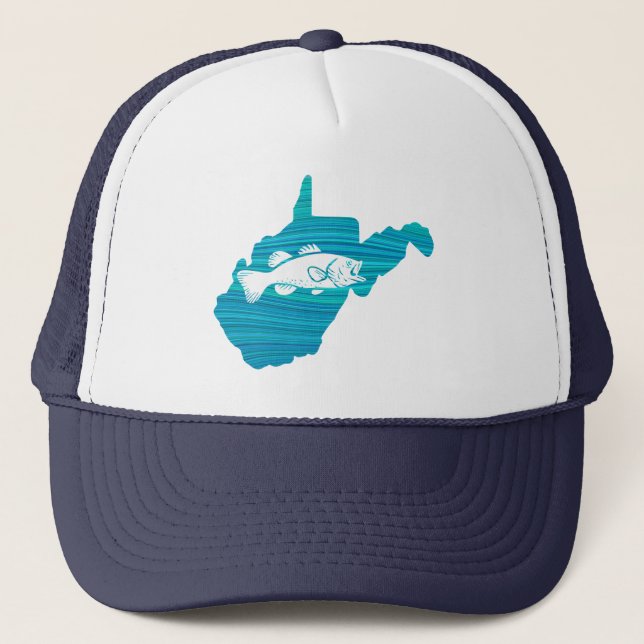 Gorra De Camionero Pesca de olas en Virginia Occidental (Anverso)