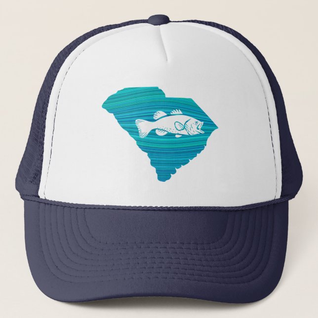 Gorra De Camionero Pesca de oleadas de Carolina del Sur (Anverso)