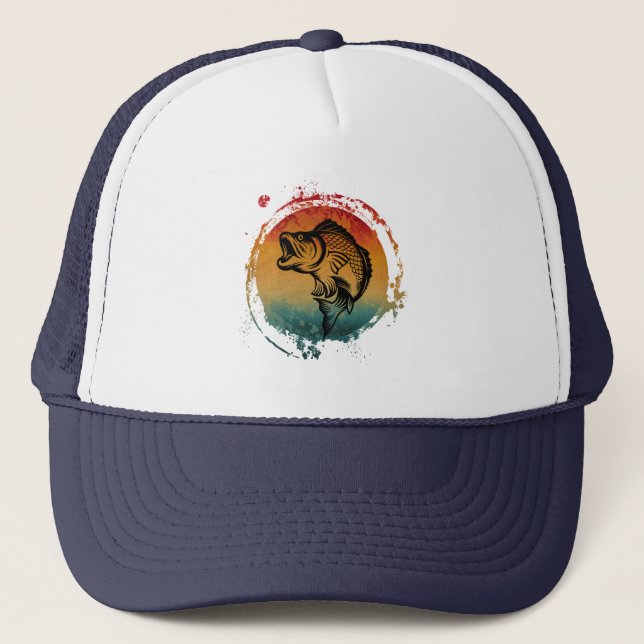 GORRA DE CAMIONERO PESCA DE PESCADO RETRO ANTIGUO  (Anverso)