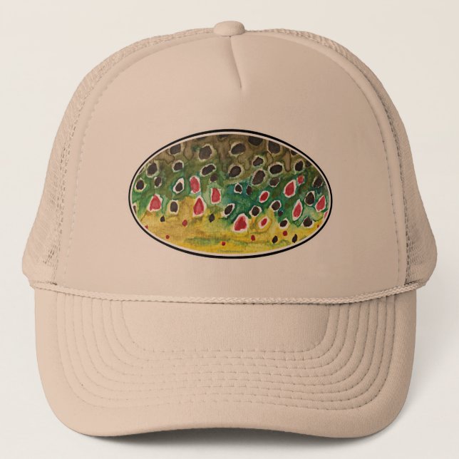 Gorra De Camionero Pesca de vuelo de trucha (Anverso)