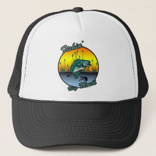 Gorra De Camionero Pesca del camisetas grande de la pesca de la boca