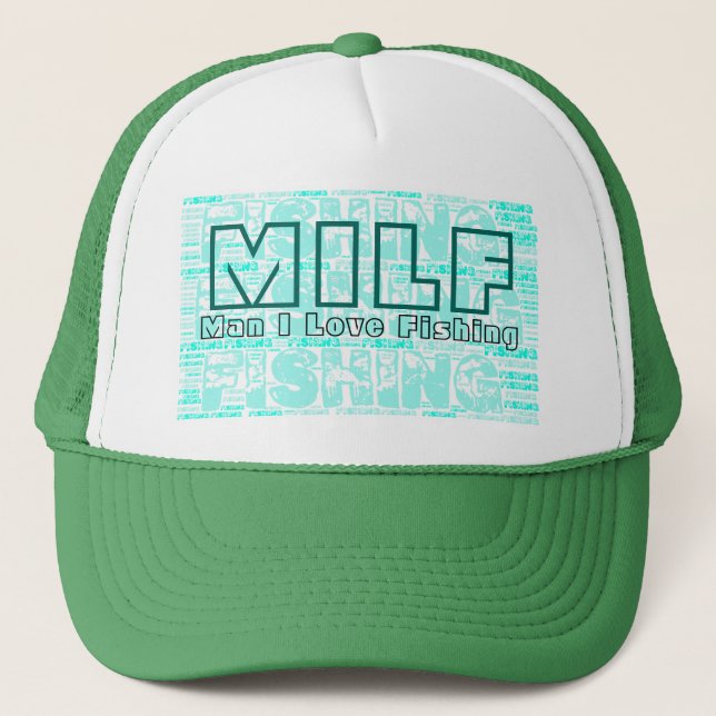 Gorra De Camionero Pesca divertida del amor del hombre I de Milf (Anverso)