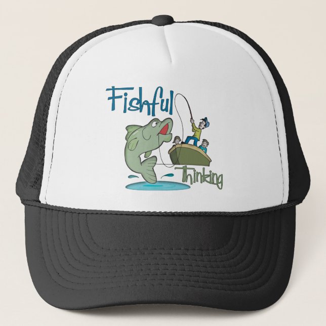 Gorra De Camionero Pesca divertida - Pensamiento pescador (Anverso)