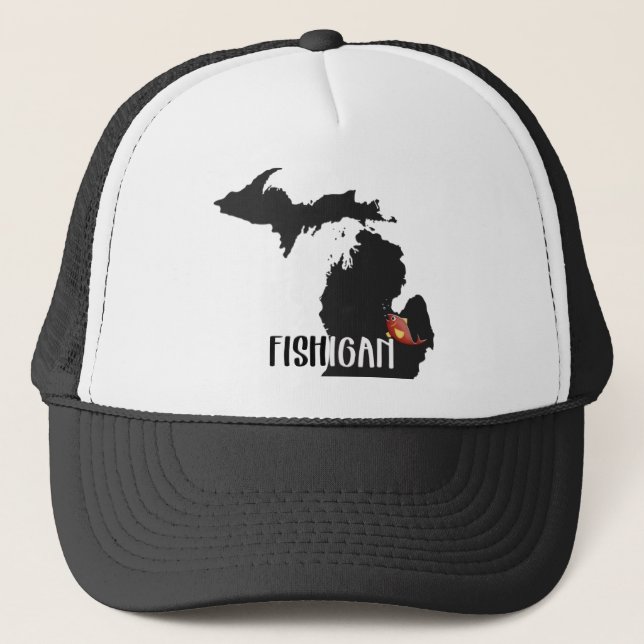Gorra De Camionero pesca en Michigan (Anverso)