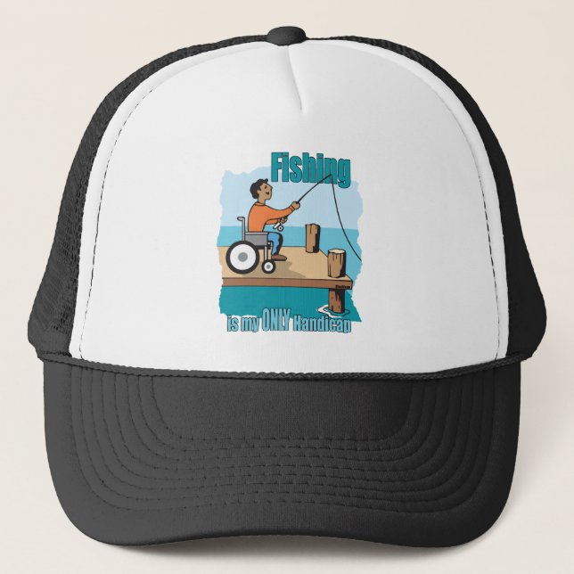 Gorra De Camionero Pesca en silla de ruedas de Handicap (Anverso)