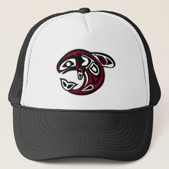 Gorra De Camionero Pescado nativo de Salmon (Anverso)