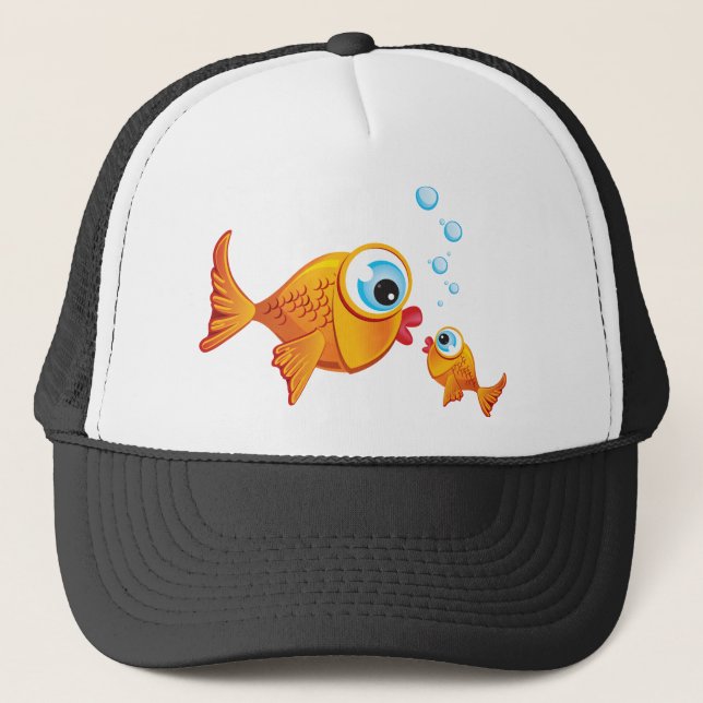 Gorra De Camionero PESCADO - Oliva y pájaros :: (Anverso)