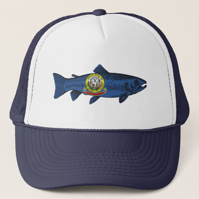 Gorra De Camionero Pescado Trucha de Idaho (Anverso)
