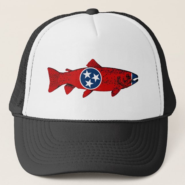 Gorra De Camionero Pescado Trucha de Tennessee (Anverso)