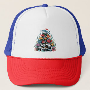 Gorra De Camionero Pescador de árboles de Navidad divertido