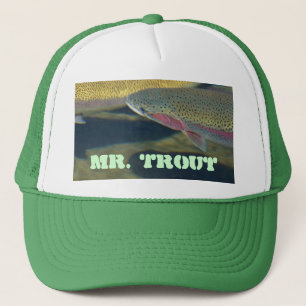 Gorra De Camionero Pescador de la pesca de la trucha de lago rainbow