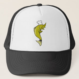 Gorra De Camionero Pescados de la trucha del cocinero del panadero