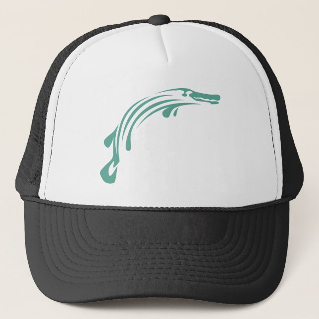 Gorra De Camionero Pescados del lepisosteus del cocodrilo (Anverso)