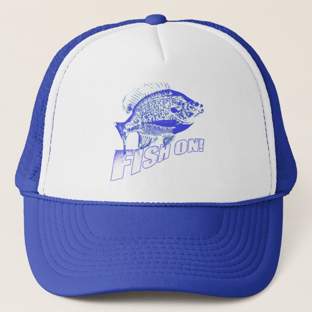 Gorra De Camionero Pescados del Lepomis macrochirus en azul (Anverso)