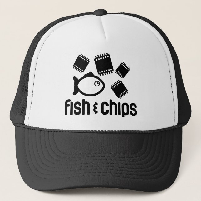 Gorra De Camionero Pescados y microprocesadores (Anverso)