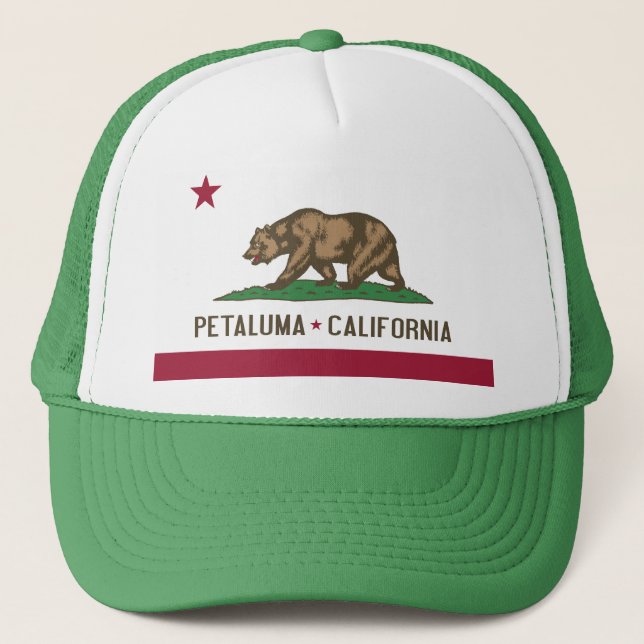Gorra De Camionero Petaluma: Bandera del casquillo de California (Anverso)