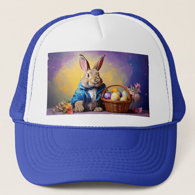 Gorra De Camionero Peter Easter Bunny con huevos de Pascua (Anverso)