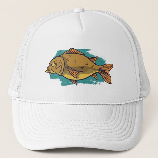 Gorra De Camionero Pez Carpa Grande (Anverso)