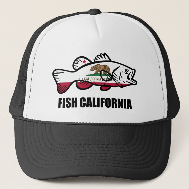 Gorra De Camionero Pez Lubina de California (Anverso)