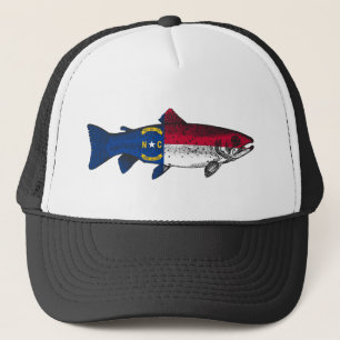 Gorra De Camionero Pez Trucha de Carolina del Norte