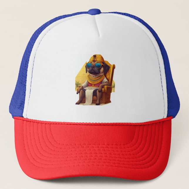 Gorra De Camionero Pharaoh Pug - Antiguo perro egipcio (Anverso)