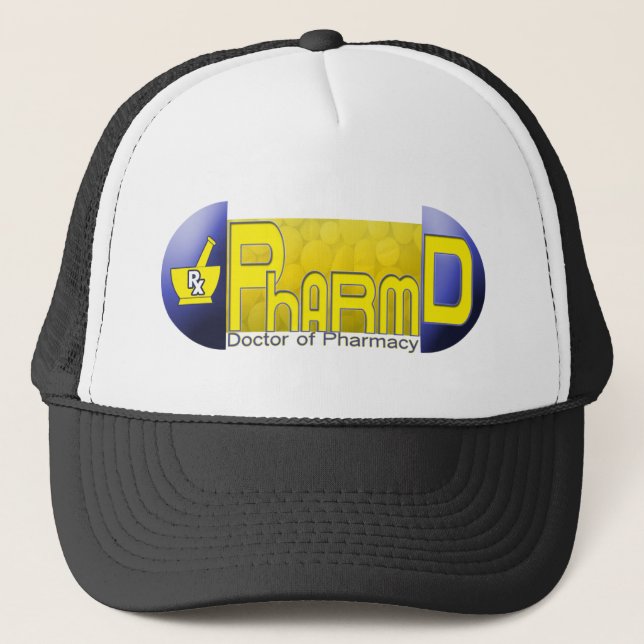 Gorra De Camionero PharmD - Médica de Pharmacy PILL (Anverso)