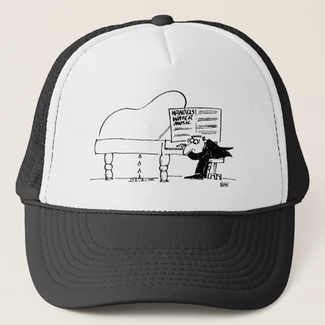 Gorra De Camionero Pianista toca música acuática de Handel (Anverso)