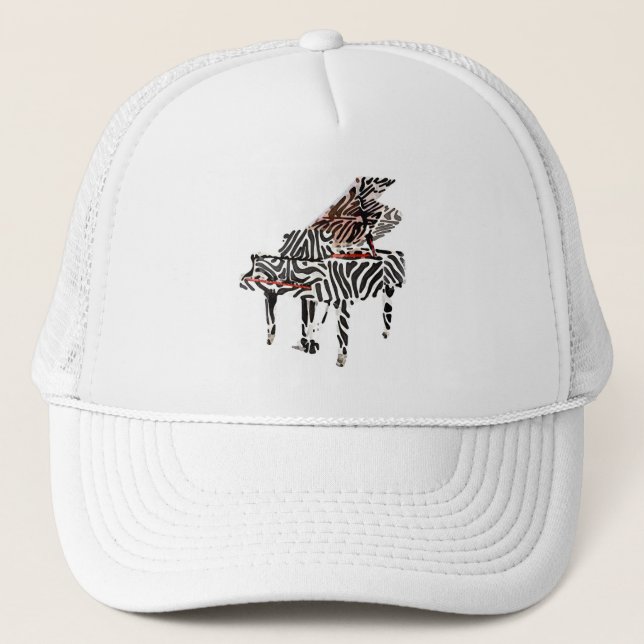 Gorra De Camionero Piano de cola de la cebra (Anverso)