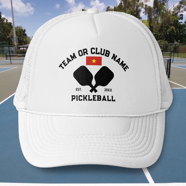 Gorra De Camionero Pickleball Club Team Name Vietnamese Vietnam Flag (Subido por el creador)