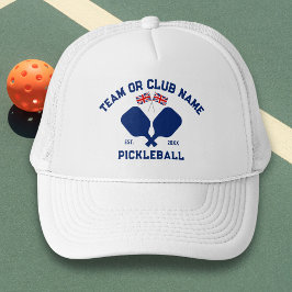 Gorra De Camionero Pickleball Club Team UK United Kingdom Flag Custom