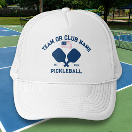 Gorra De Camionero Pickleball Club Team USA American Flag Custom