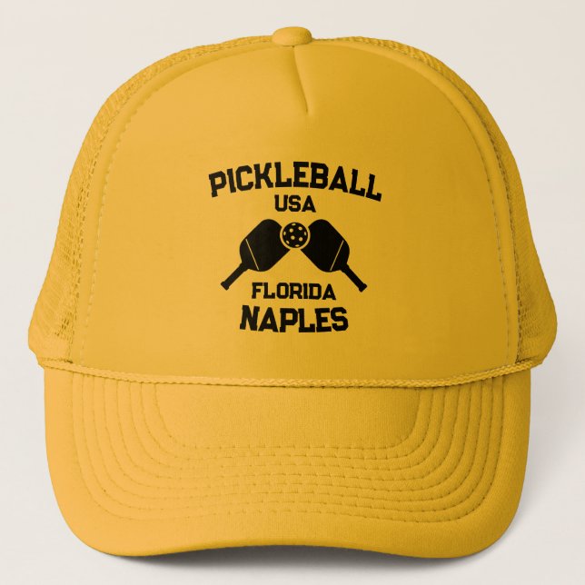 Gorra De Camionero Pickleball Paddle Ball Nápoles Florida Personaliza (Anverso)