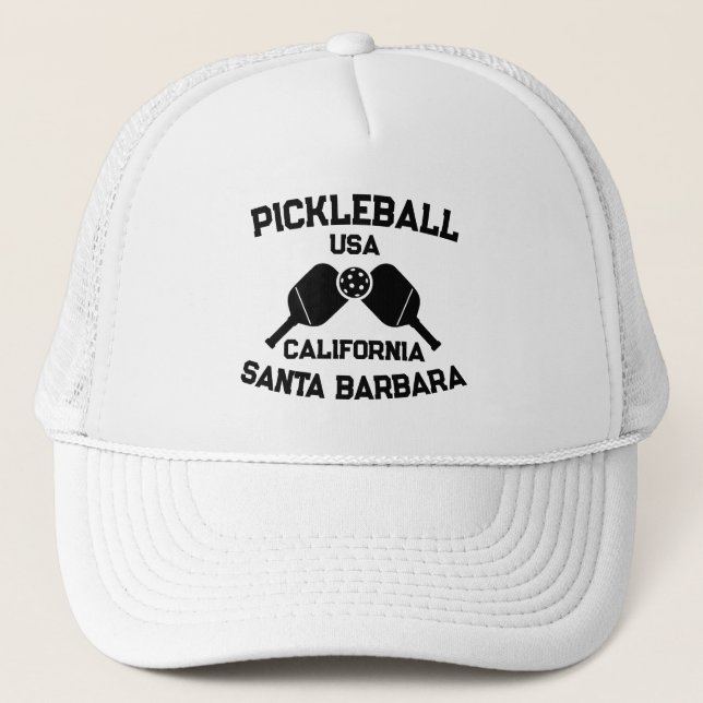 Gorra De Camionero Pickleball Paddle Ball Santa Barbara CA Personaliz (Anverso)