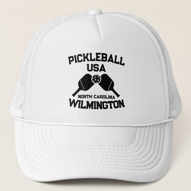 Gorra De Camionero Pickleball Paddle Ball Wilmington NC Personalizado (Anverso)