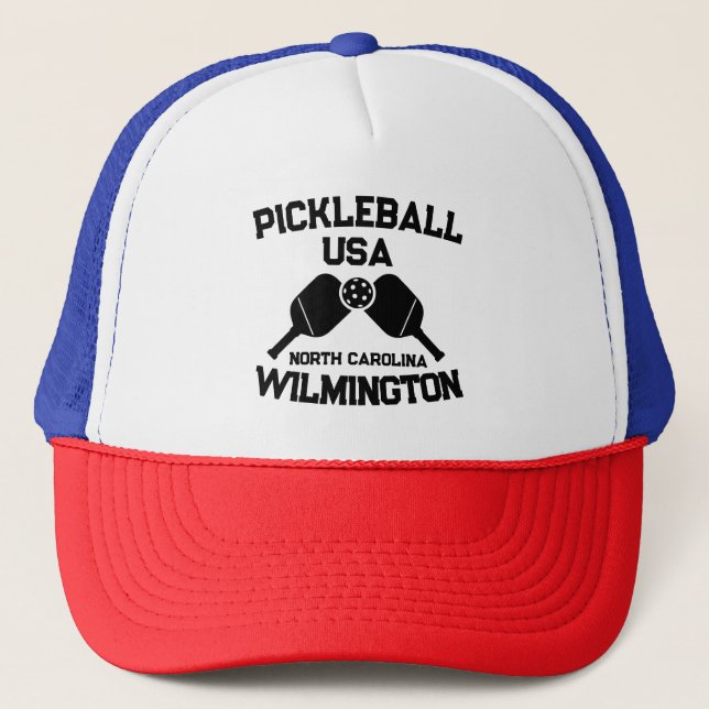 Gorra De Camionero Pickleball Paddle Ball Wilmington NC Personalizado (Anverso)