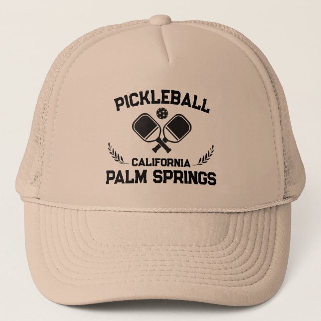 Gorra De Camionero Pickleball Palm Springs California Personalizado d (Anverso)