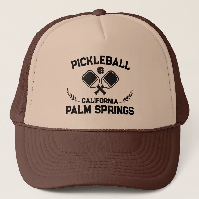 Gorra De Camionero Pickleball Palm Springs California Personalizado d (Anverso)