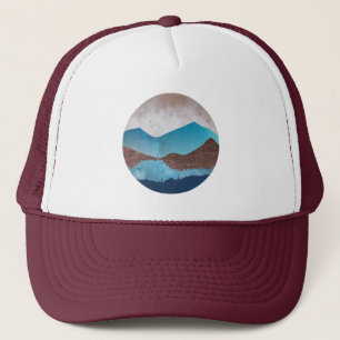 Gorra De Camionero Picos de montaña azul