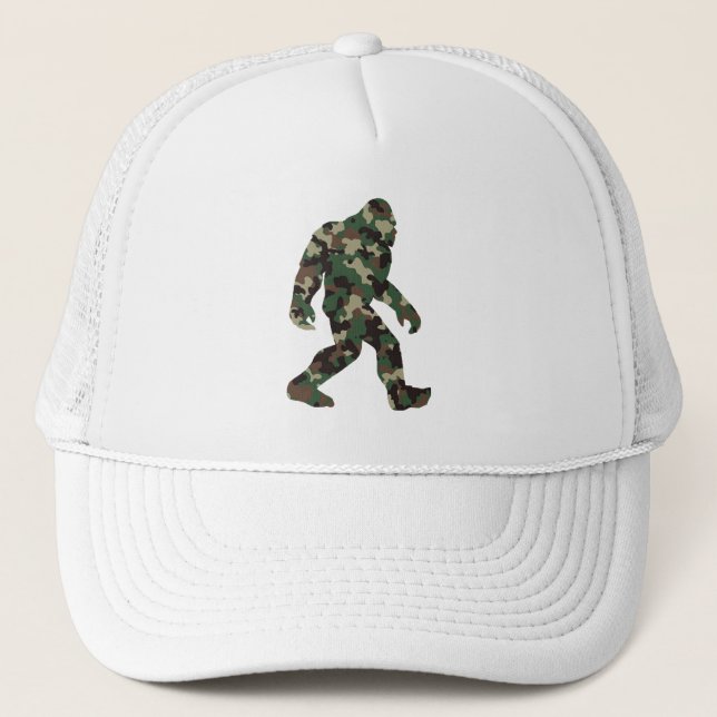 Gorra De Camionero Pie Grande Sasquatch Camuflaje (Anverso)