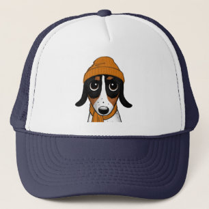 Gorra De Camionero Piebald Dachshund Cute Hipster Camión de Perro