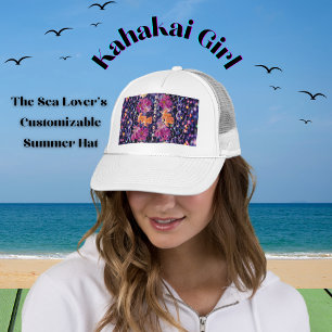 Gorra De Camionero Piedra de flores exóticas "Kahakai (Chica de playa