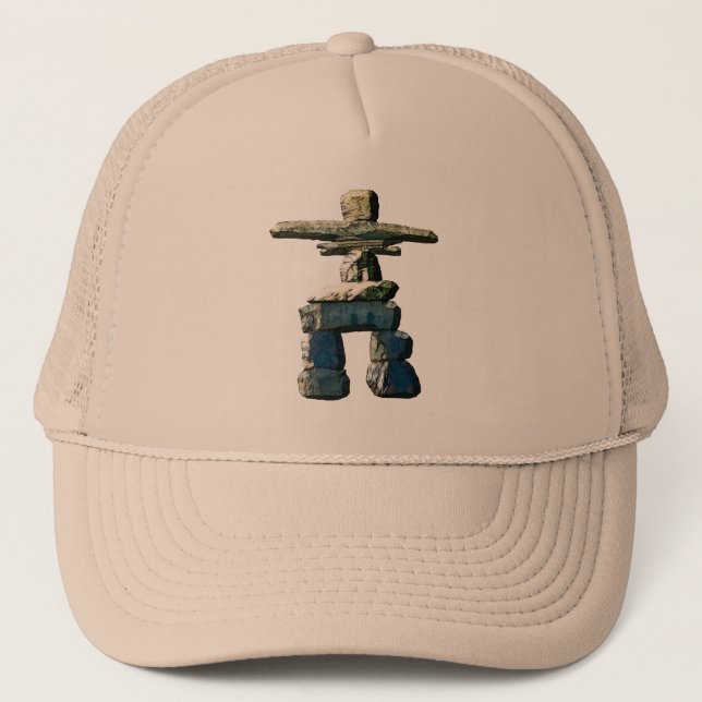 Gorra De Camionero Piedras de espíritu nativo americano de Inukshuk (Anverso)