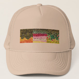 Gorra De Camionero Piel de trucha: Brook, Rainbow, Brown - Pesca de m