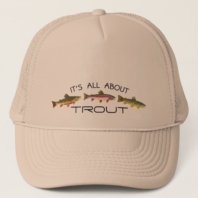 Gorra De Camionero Pieles de trucha para pesca de mosca (Anverso)
