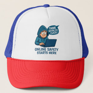 Gorra De Camionero Piensa Antes de Hacer Clic - Conciencia de Segurid