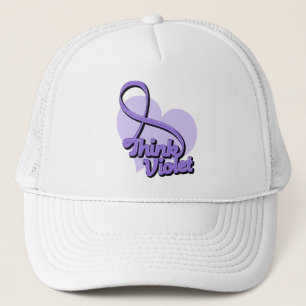 Gorra De Camionero Piense el linfoma de Hodgkin violeta