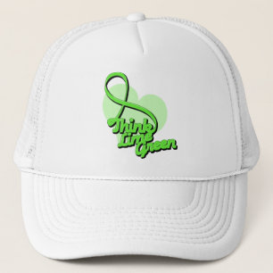 Gorra De Camionero Piense el linfoma de la verde lima