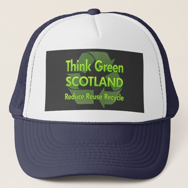 Gorra De Camionero Piense Escocia verde (Anverso)