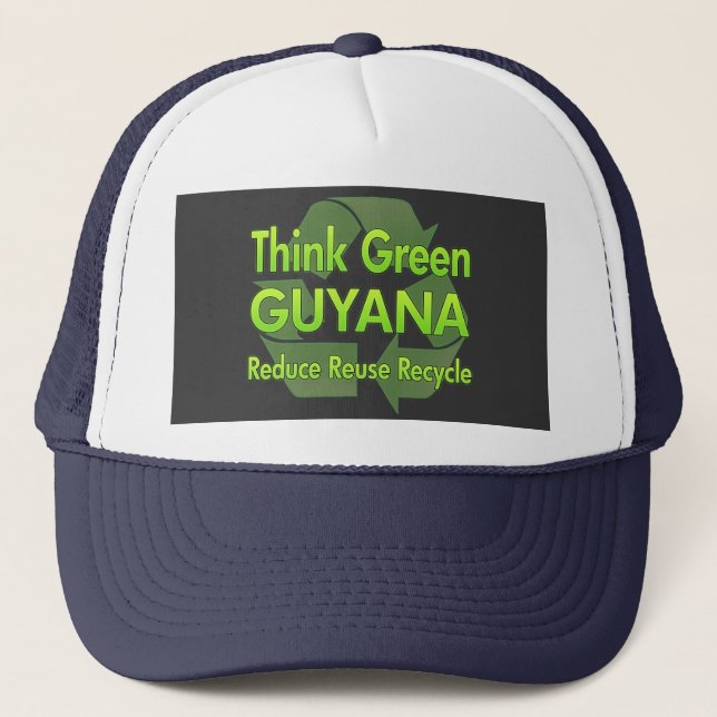 Gorra De Camionero Piense Guyana verde (Anverso)