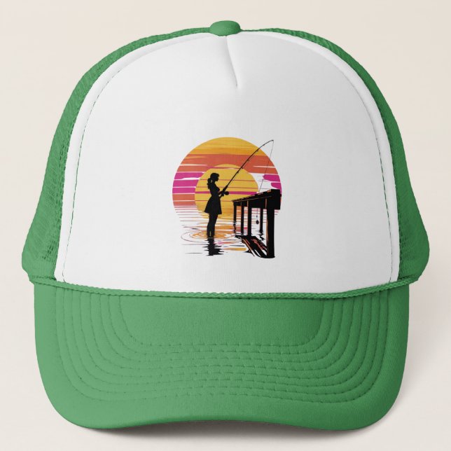 Gorra De Camionero Pier Fishing Girl (Anverso)
